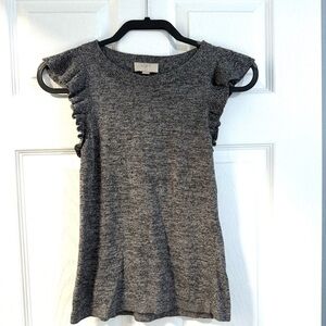 LOFT  - Women's - Gray Ruffle Sleeve Top - Size XXSP